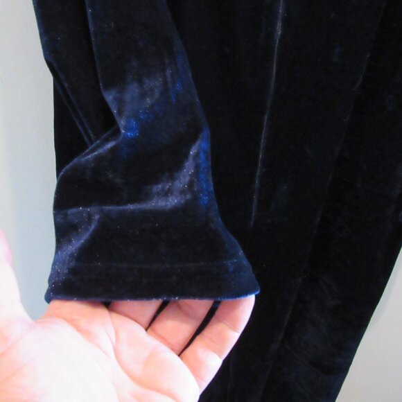 Vintage Carroll Reed Blue Velvet Dress Small - Picture 5 of 10